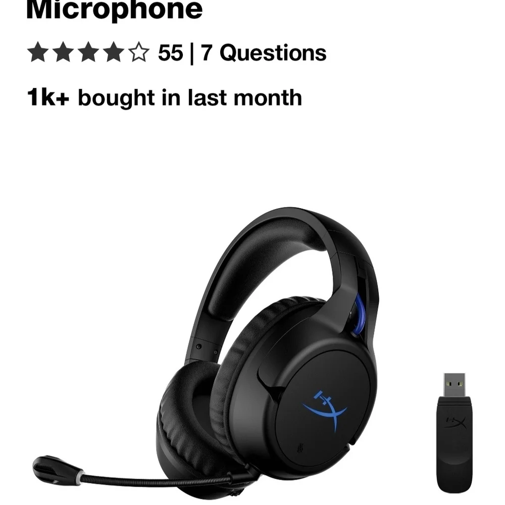 HyperX Cloud Flight Wireless Headset - Black and Blue